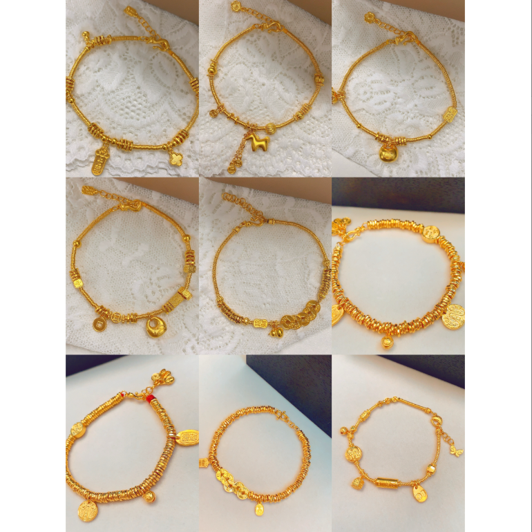 【水贝黄金】足金999古法手链L100