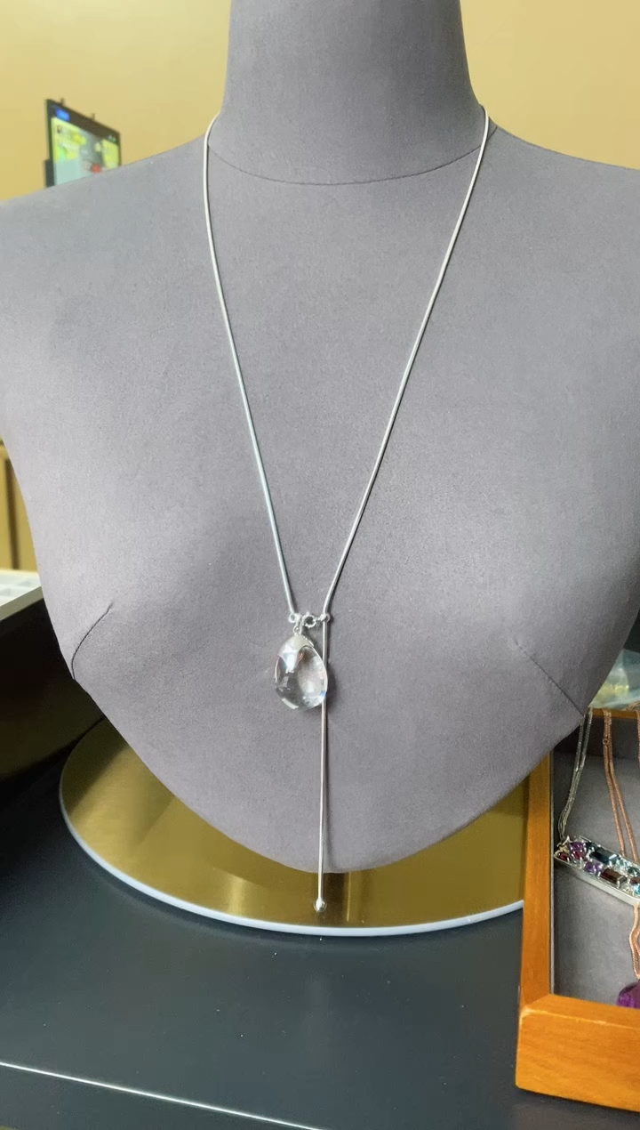 【闪购商品】水晶吊坠银S925镶嵌水晶吊坠
