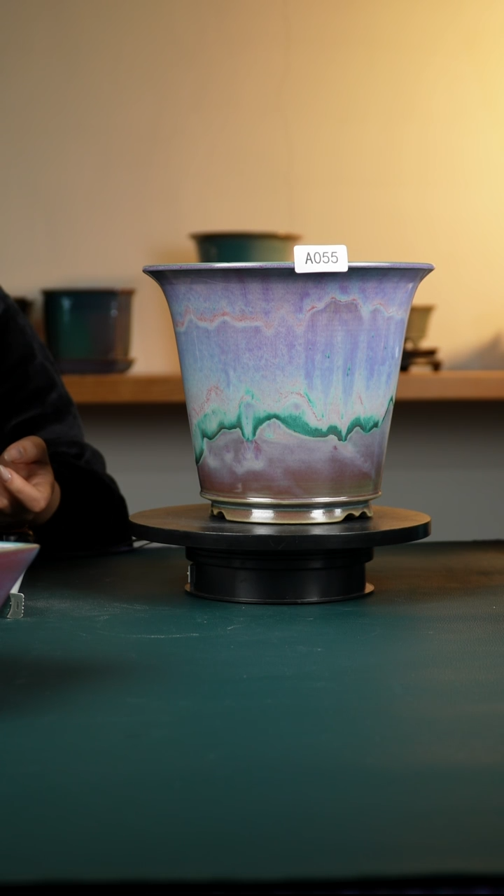 馗055纯手工窑变兰花盆20/18.5/23/20