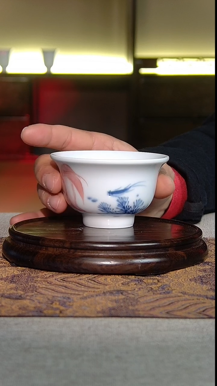 景德镇全手绘手工青花佳彩金玉满堂压手