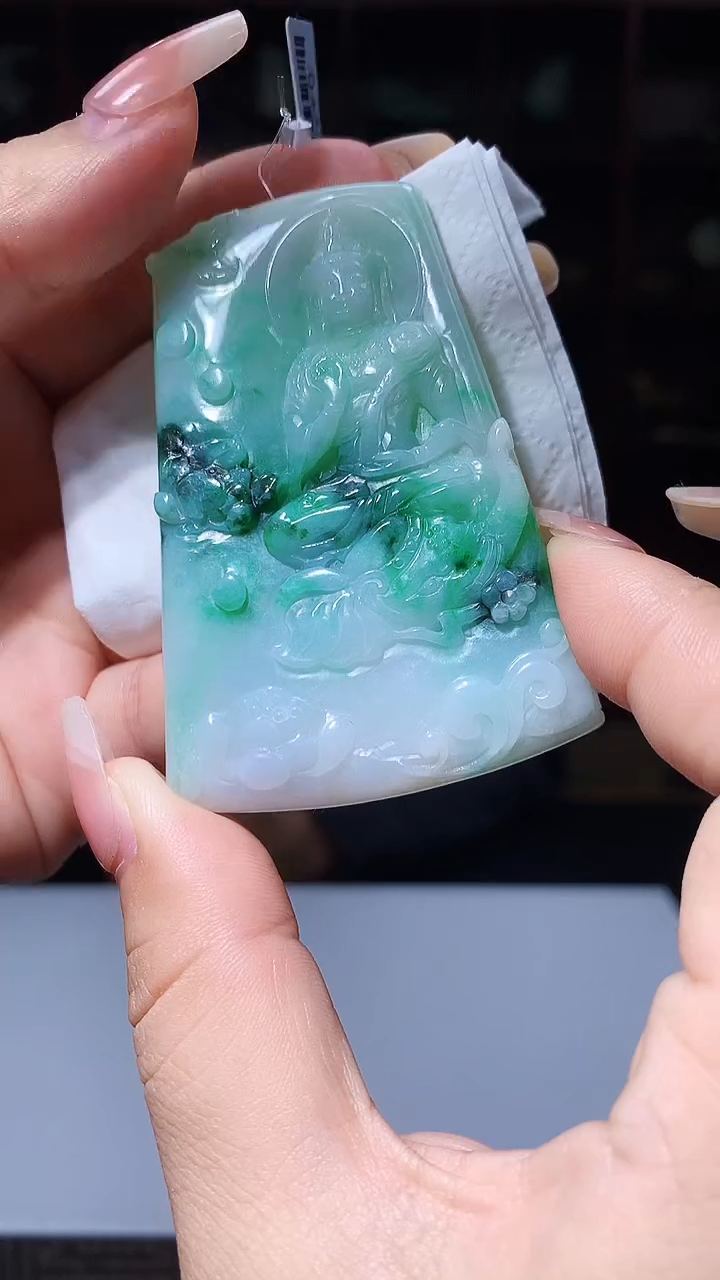 【闪购商品】定制翡翠未镶嵌1049xx-毛货挂件44