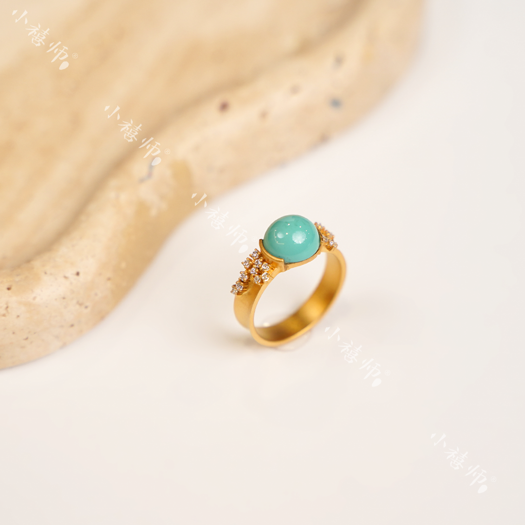 【星漾】绿松石S925银镶嵌戒指
