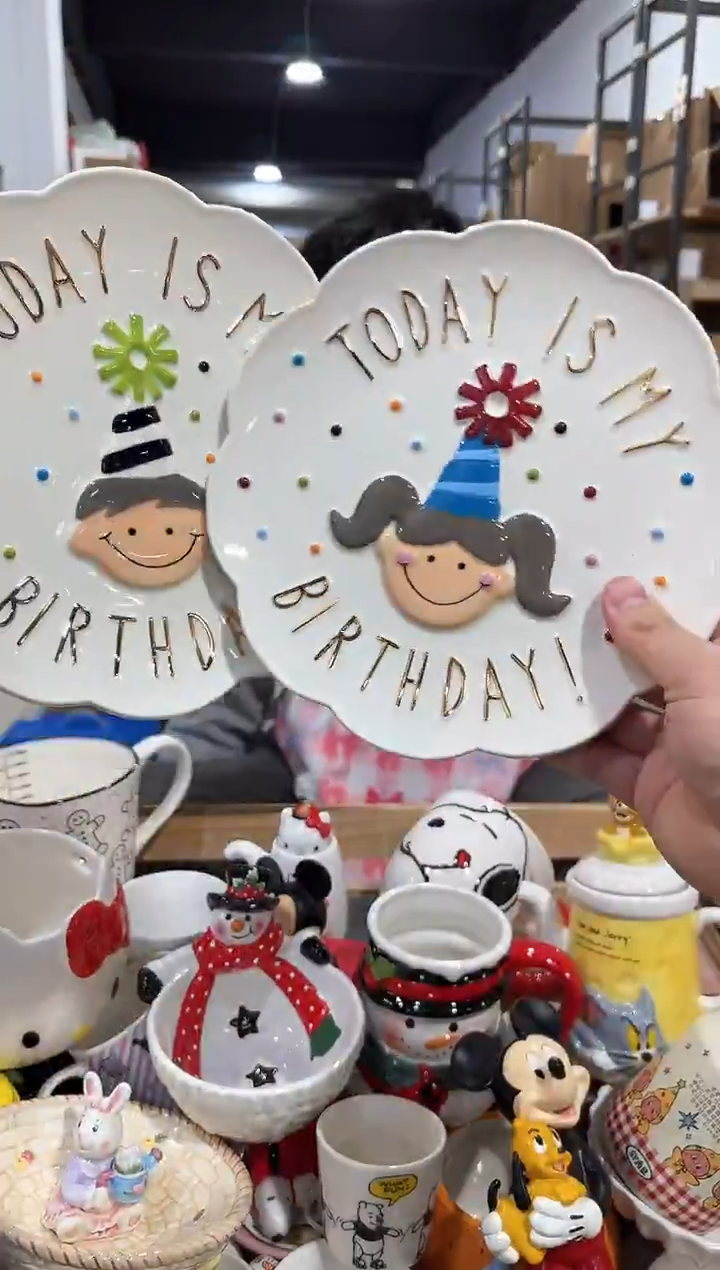 瓷片A款原盒生日盘子2件套