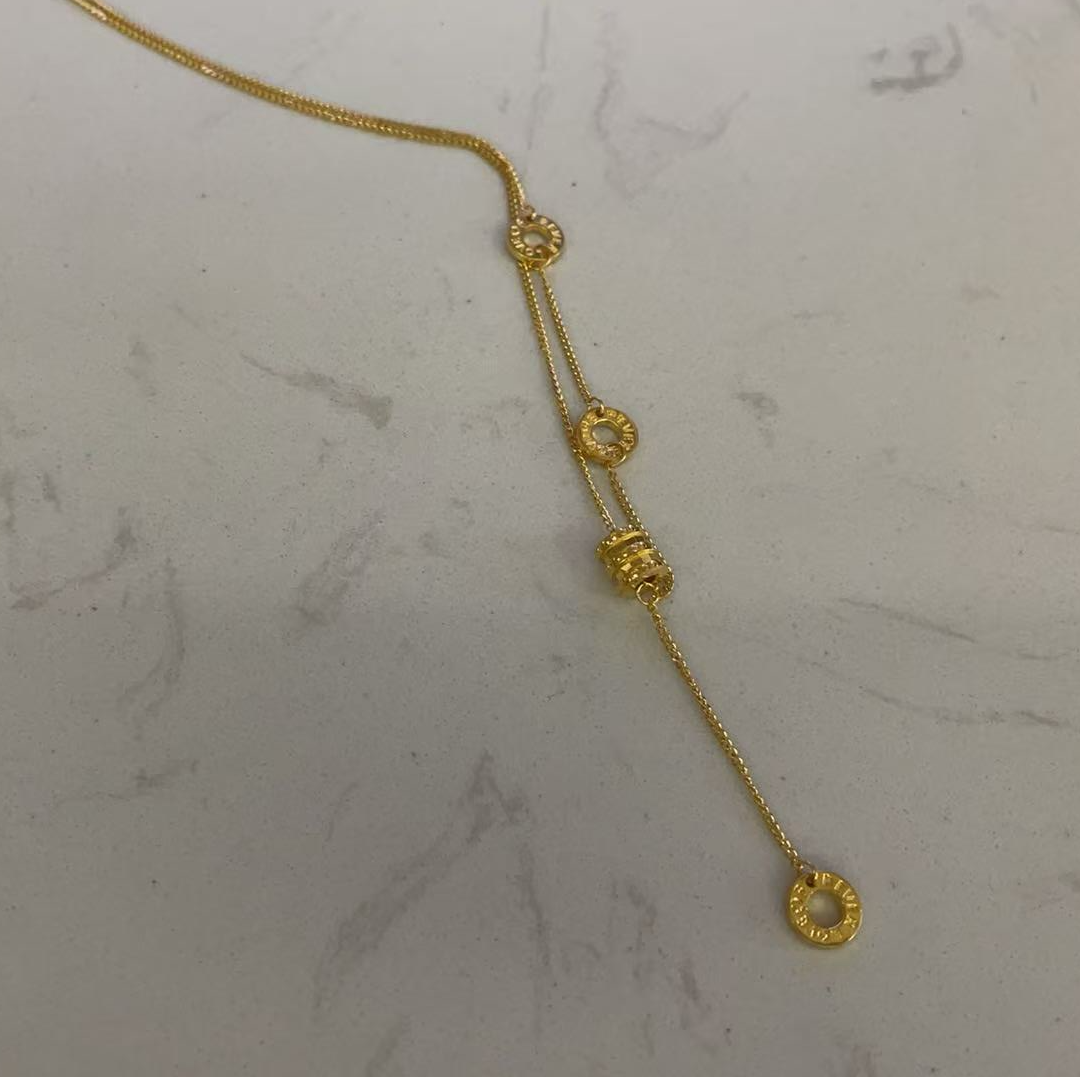 【龙百万】足金5G小蛮腰吊坠项链