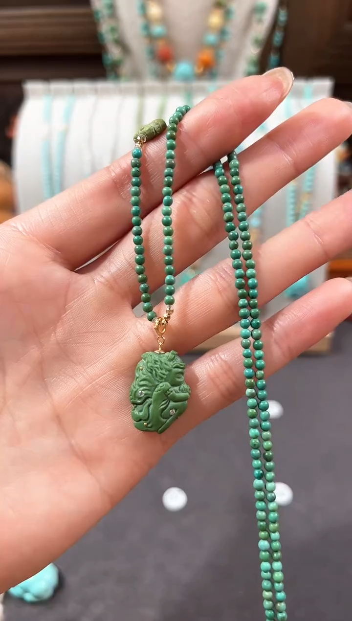 【闪购商品】绿松石颈饰18K金镶嵌绿松石项链