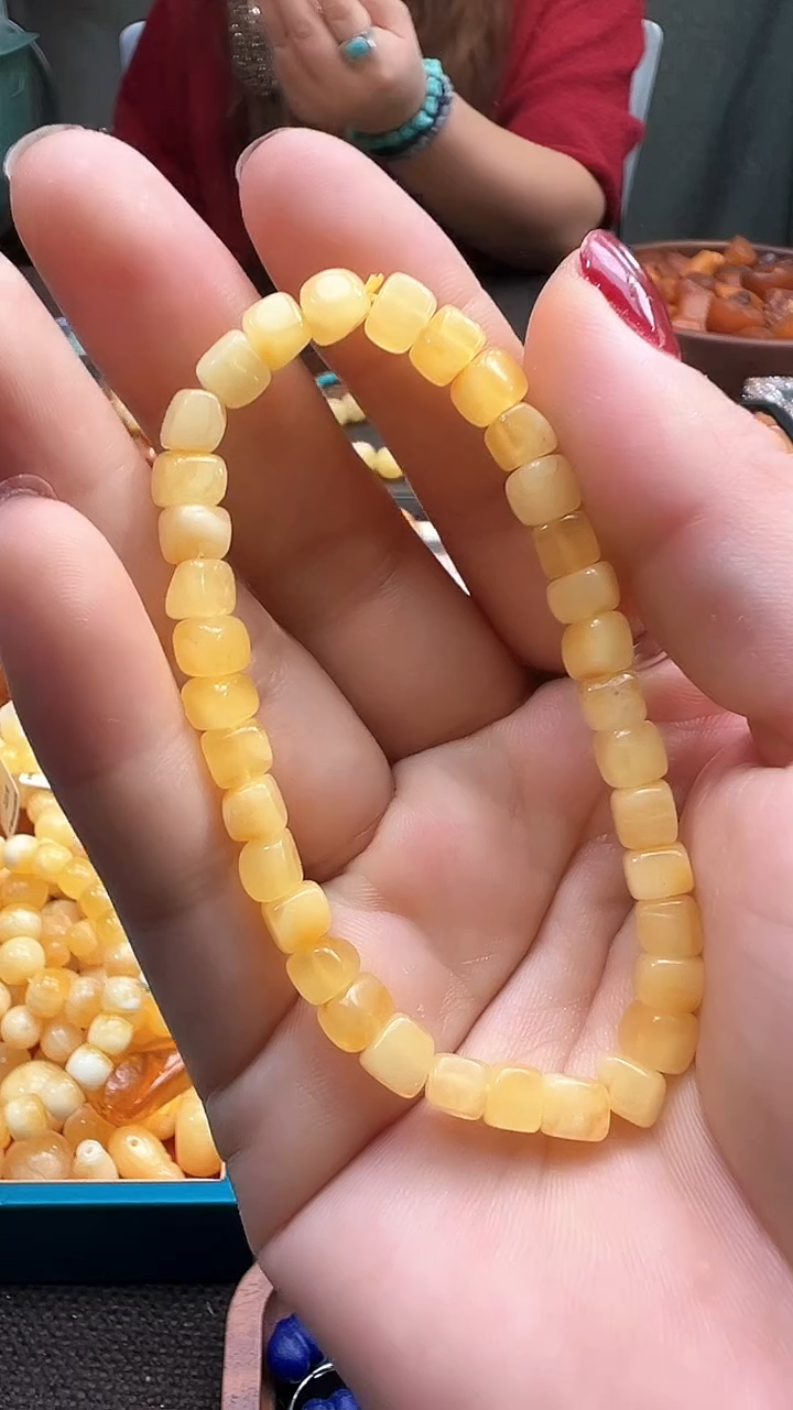 手链蜜蜡未镶嵌6+蜜蜡随型小方糖单圈 一条 多样性拍一发一