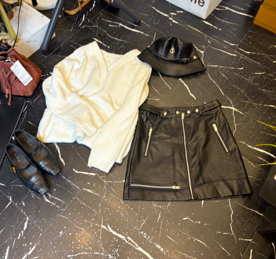 D25 120305 高腰皮裙新款女韩版拉链半身裙子包臀显瘦百搭短裙