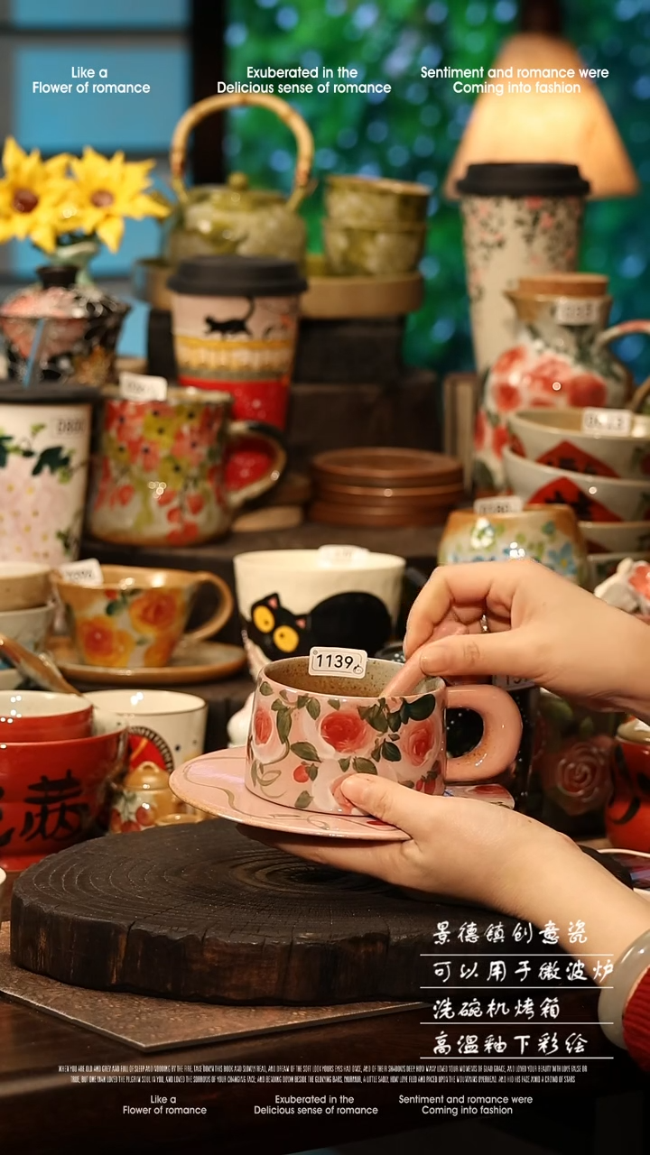 陶瓷景德镇高温釉下彩手工手绘款式@A1139@