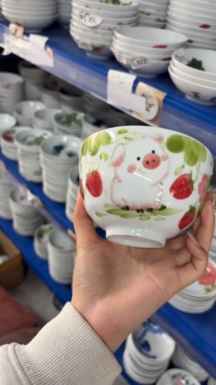瓷片景德镇高温陶瓷食品级手绘釉中彩-墩墩碗
