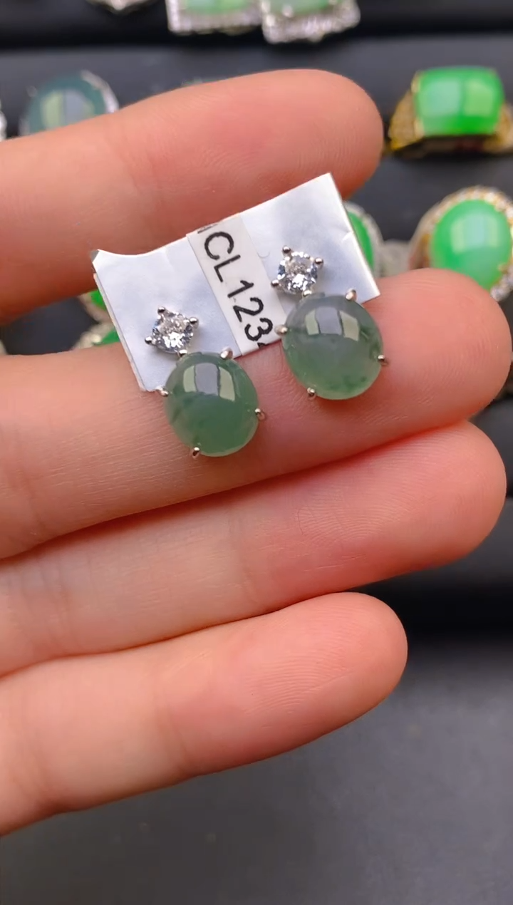 【闪购商品】翡翠戒指银S925镶嵌天然A货翡翠1