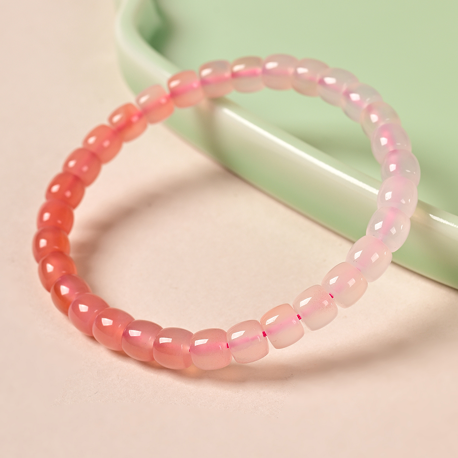 九福晶典 玛瑙直切渐变粉手串（多样性发其一） FZY60238