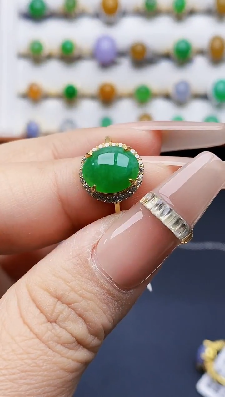 银S925镶嵌戒指翡翠2532