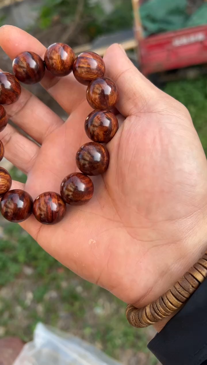 黄花梨/降香黄檀A024留疤水波1.8圆珠手串168