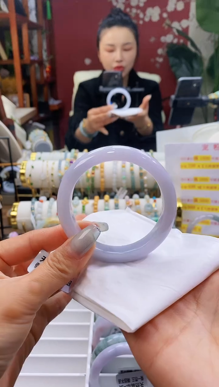 【闪购商品】翡翠手镯未镶嵌24满紫5657/12.4*8.6