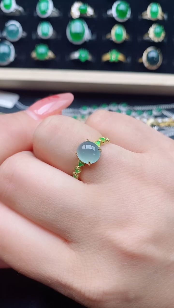 【闪购商品】翡翠戒指银S925镶嵌32312