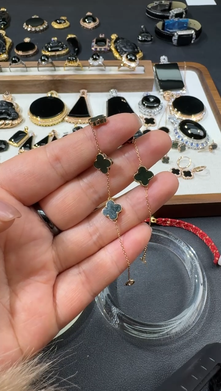 【闪购商品】翡翠手链18K金镶嵌S0224-S2-36多样性一件