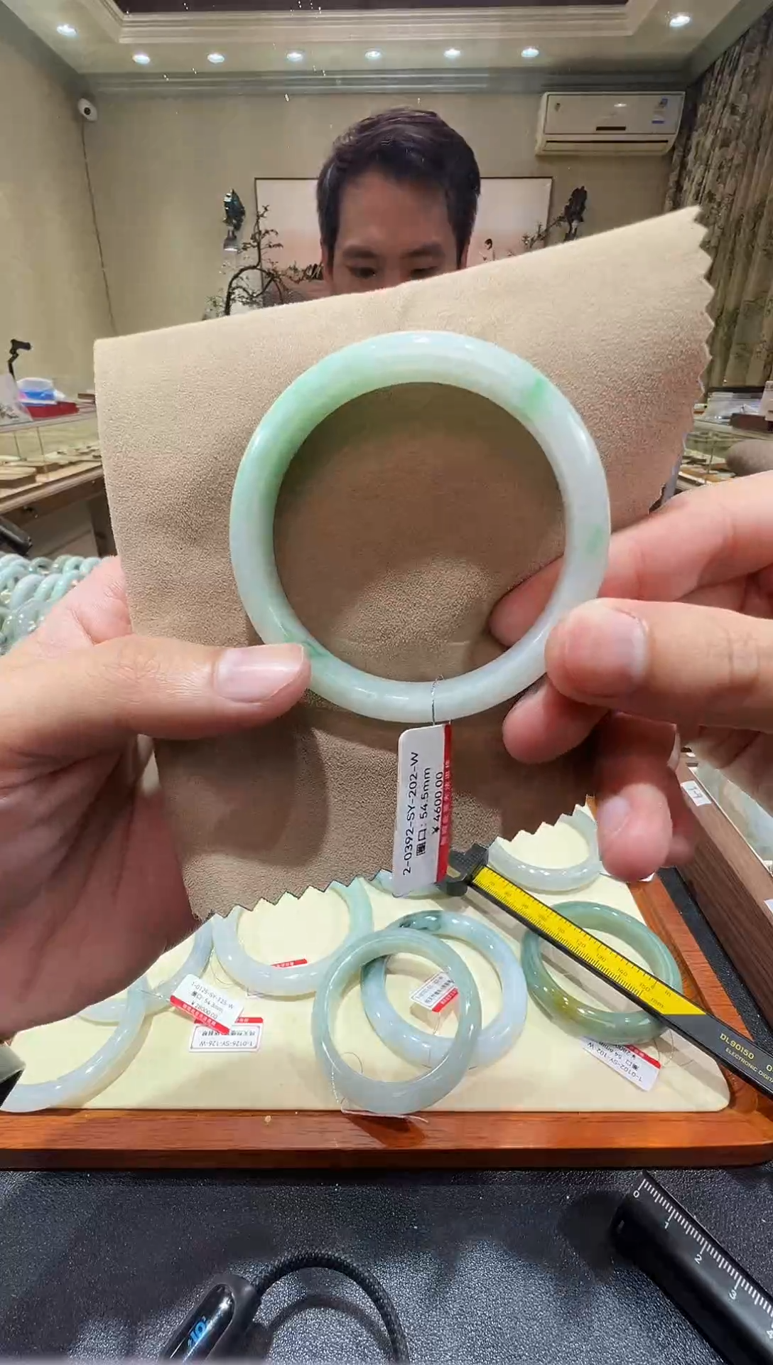 纯天然缅甸A货翡翠手镯54-55mm-1-392号