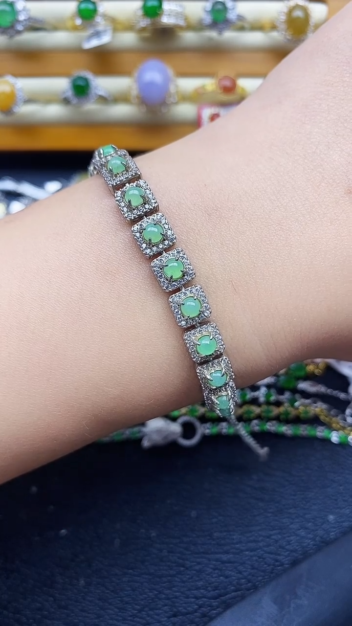 银S925镶嵌戒指翡翠1