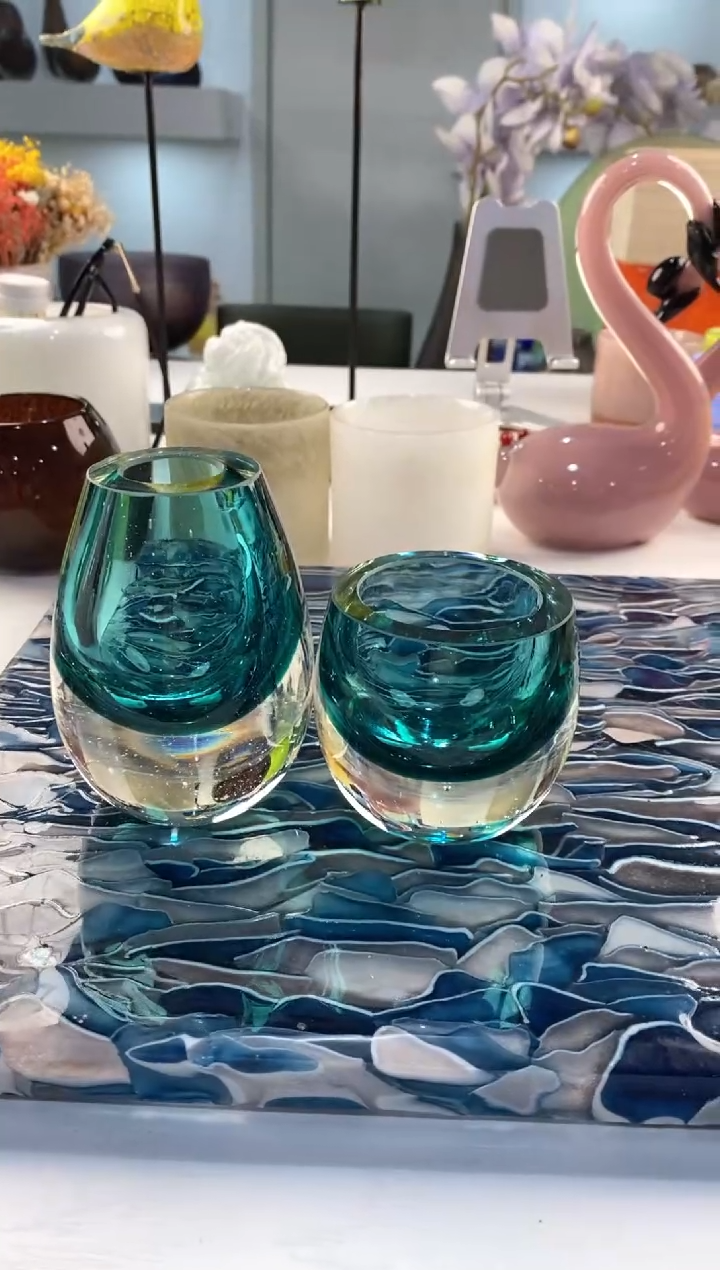 【闪购商品】琉璃慕忆家花瓶1对