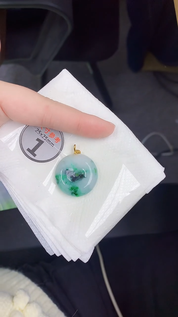 颈饰18K金镶嵌翡翠 天然缅甸A货百元以上9元证书费自理