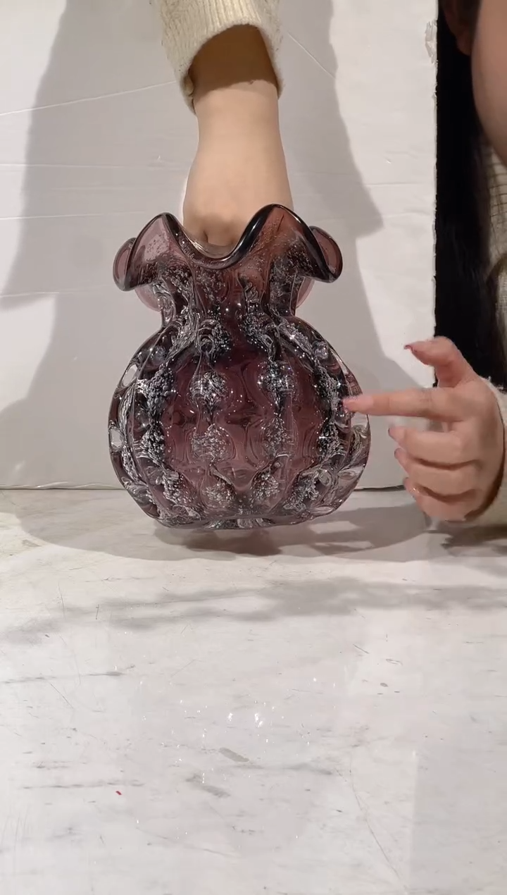 【闪购商品】琉璃紫色钱袋小花瓶