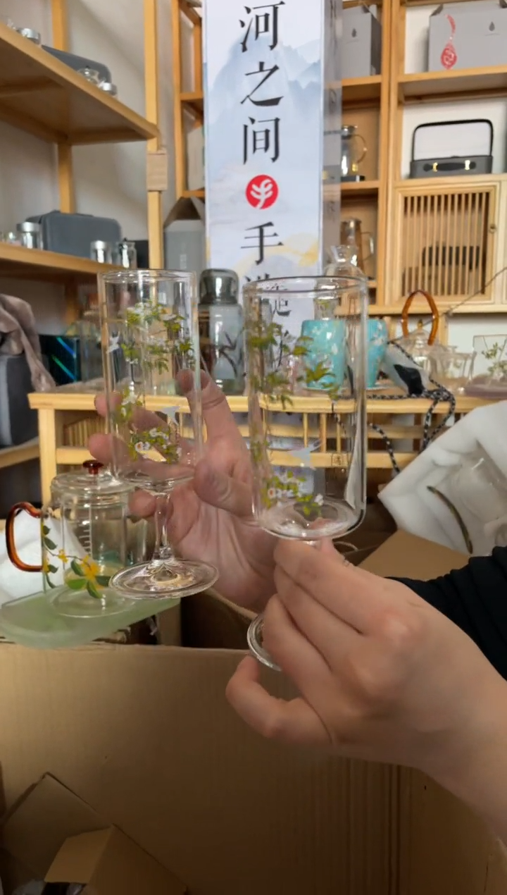 手工艺品玻璃梨花白燕猴魁杯拍一发二