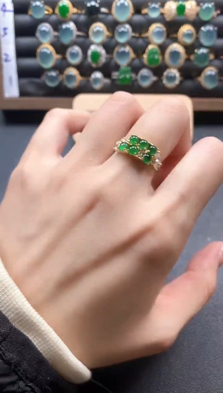 银S925镶嵌戒指翡翠5111