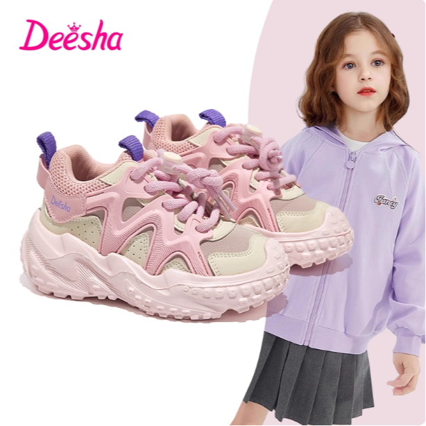 笛莎女童老爹鞋2025新款蝴蝶公主鞋百搭时尚中大童运动鞋女孩C005