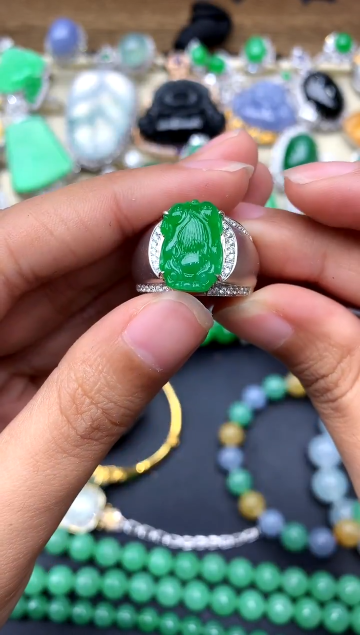 【闪购商品】翡翠戒指18K金镶嵌537-中国好珍宝