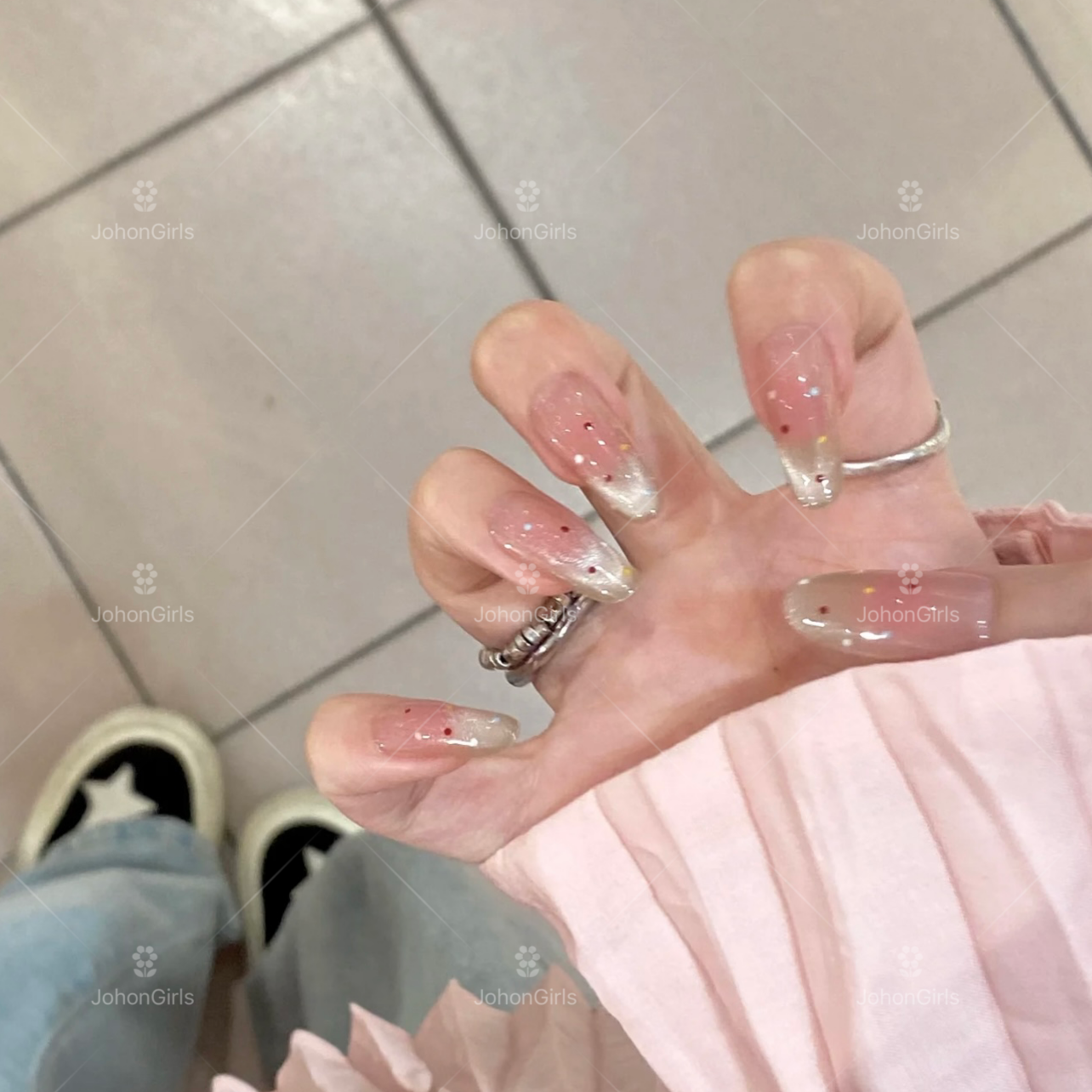 JohonGirls'/琴岛小嫚【心动波点】可爱甜美纯欲风美甲手工穿戴甲片