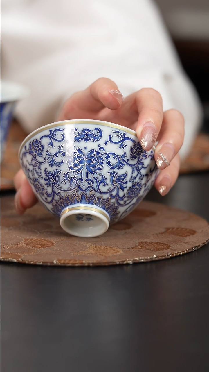 【闪购商品】杯四景堂青花描银