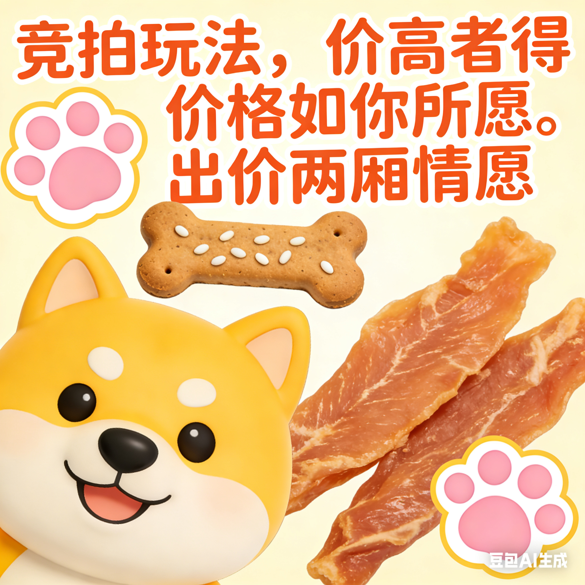 岳靓竞拍玩法-价高者得/冻干肉干鲜食牛皮磨牙狗大骨头宠物零食-2