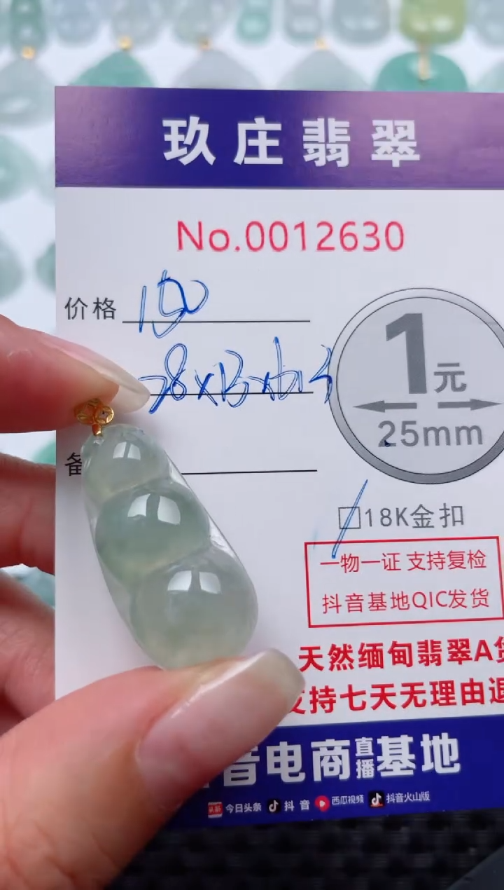 【闪购商品】翡翠颈饰18K金镶嵌天然缅甸翡翠
