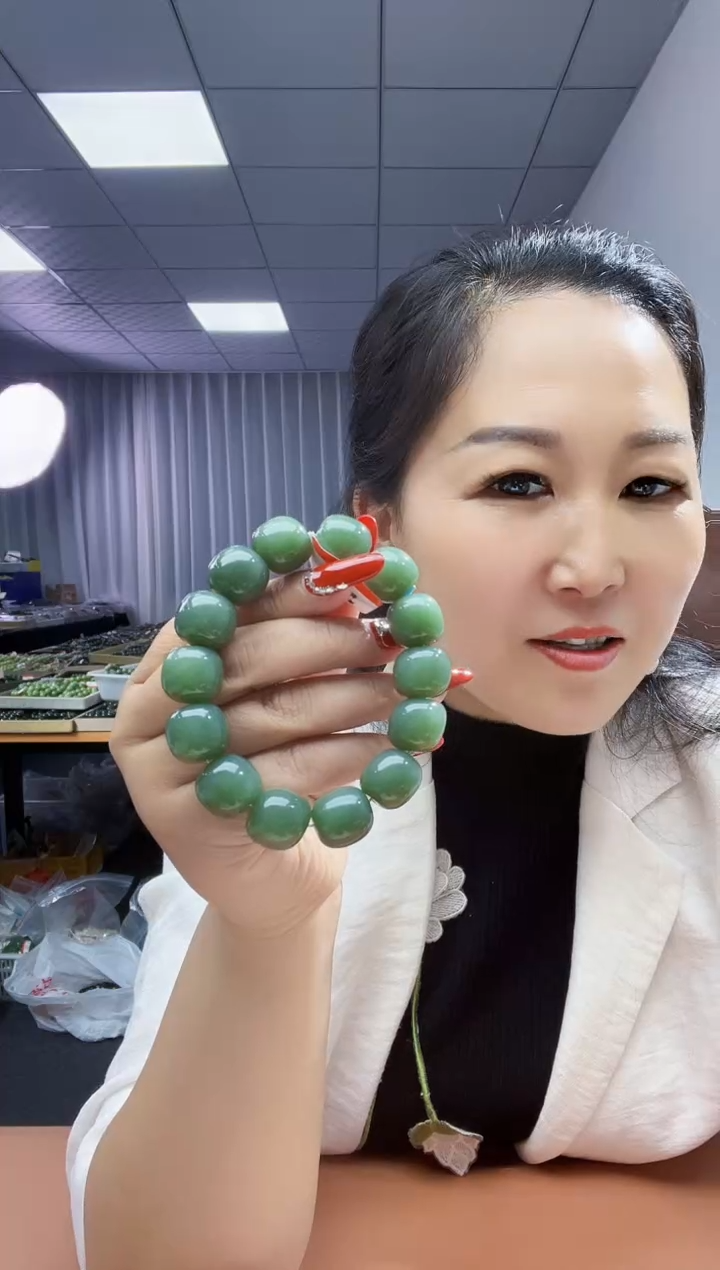 手串未镶嵌和田玉纯天然和田玉新疆2014阿莫尔且末蓝16