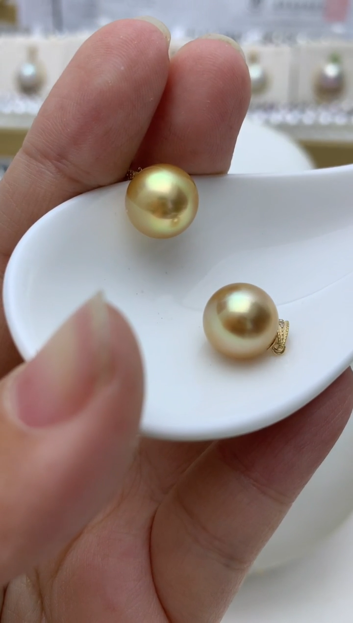 吊坠(不含链)18K金镶嵌海水珍珠e74 多样性发其一