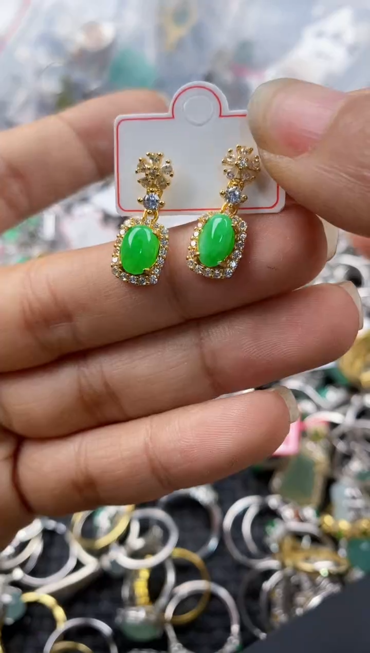 银S925镶嵌戒指翡翠999---7