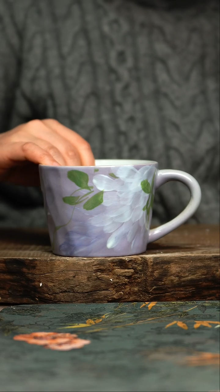 【闪购商品】杯杯釉下彩手工手绘同款陶器