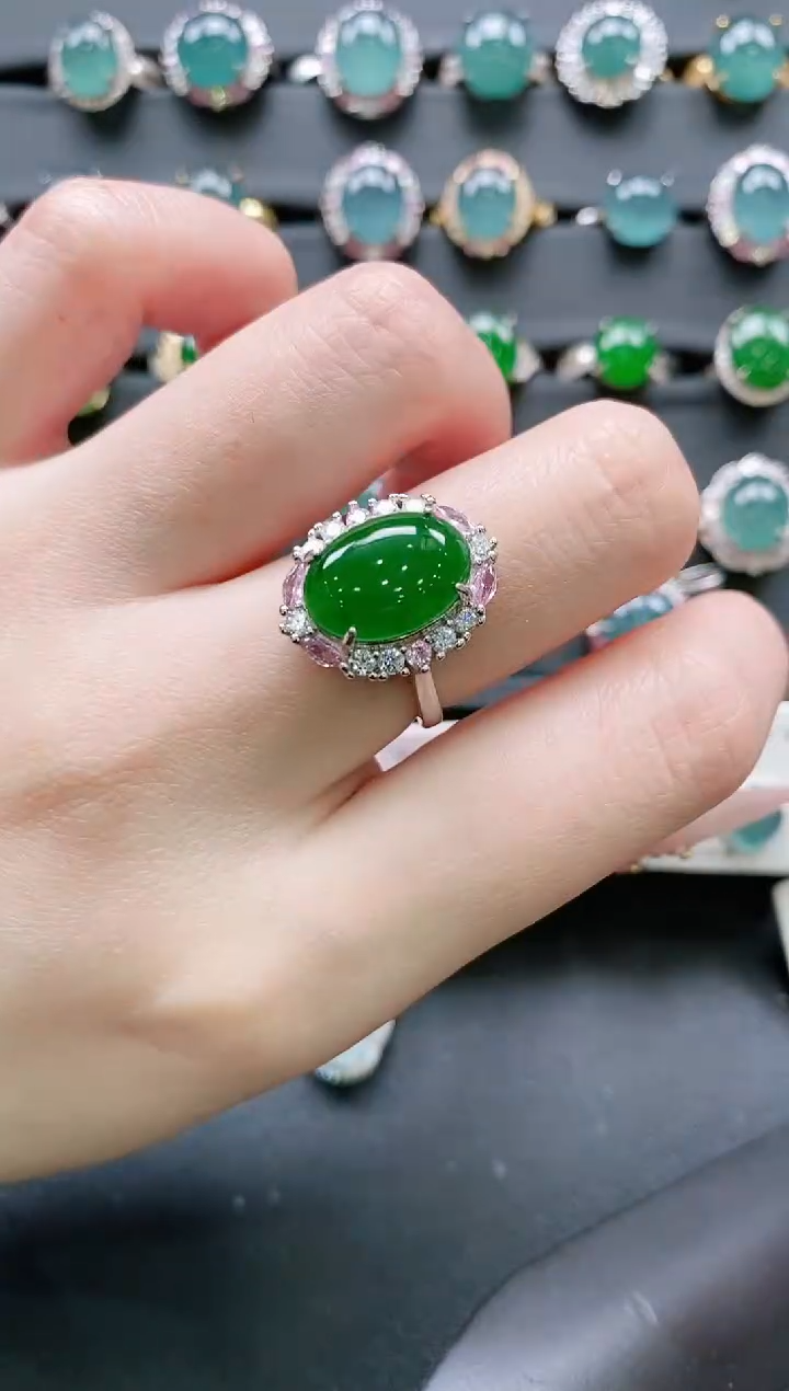 【闪购商品】翡翠戒指银S925镶嵌11111111