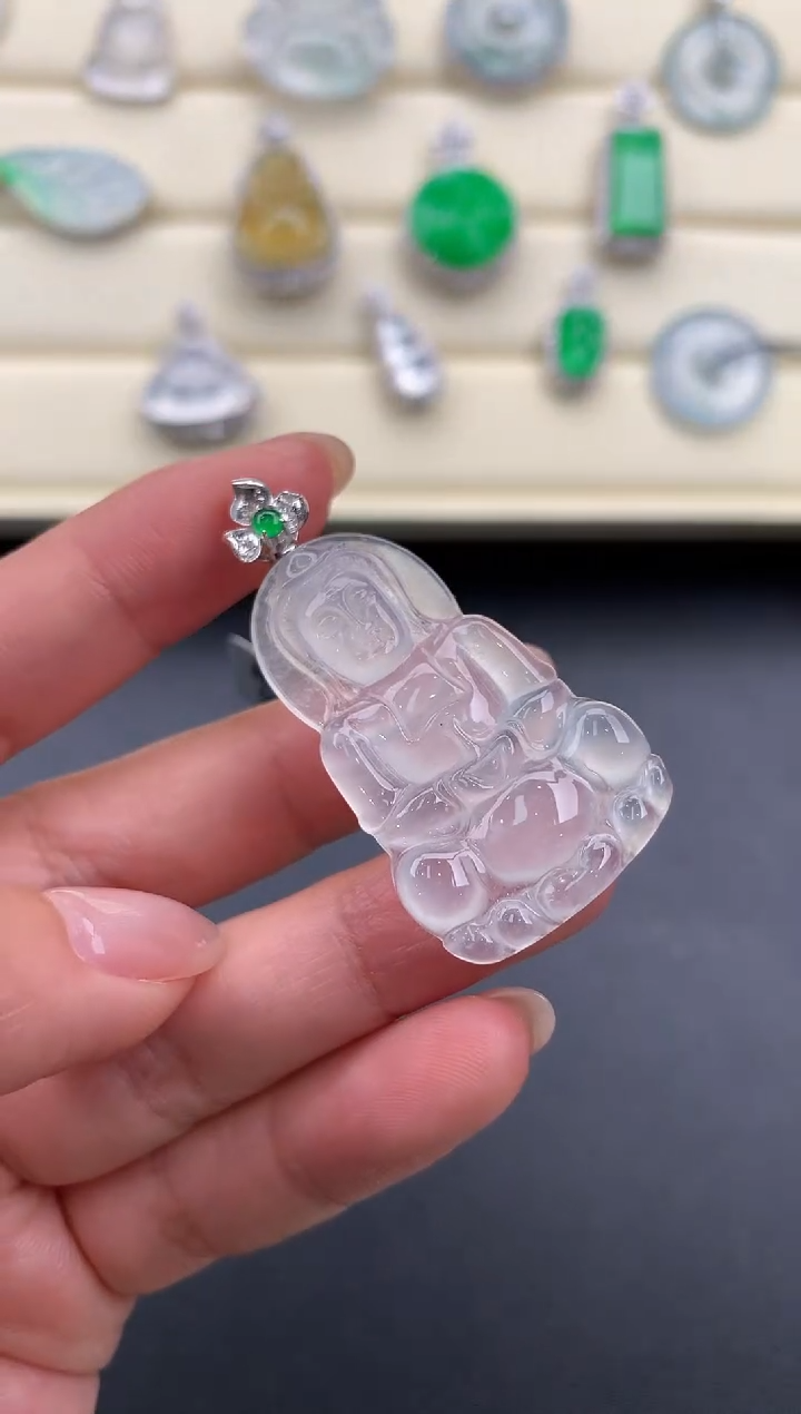 【闪购商品】翡翠颈饰18K金镶嵌X429      