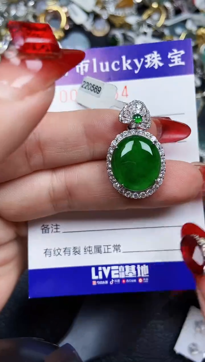 【闪购商品】翡翠颈饰银S925镶嵌0464