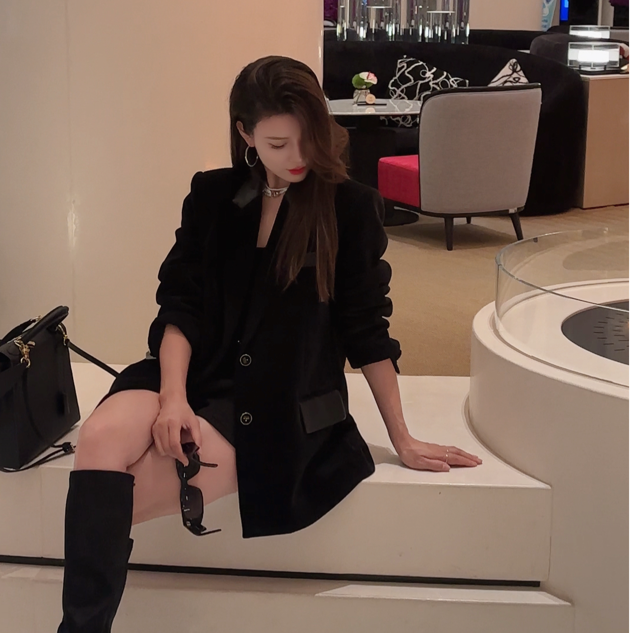 2025冬款加绒加厚【新国标90白鸭绒】山海绒拼皮设计师时尚休闲西服