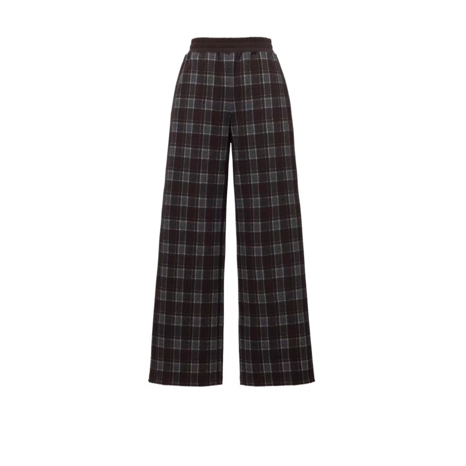 【雅】25年冬季新款松弛复古格纹直筒裤格子裤-EP6420A