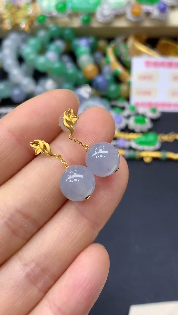 18K金镶嵌翡翠耳饰239-中国好珍宝