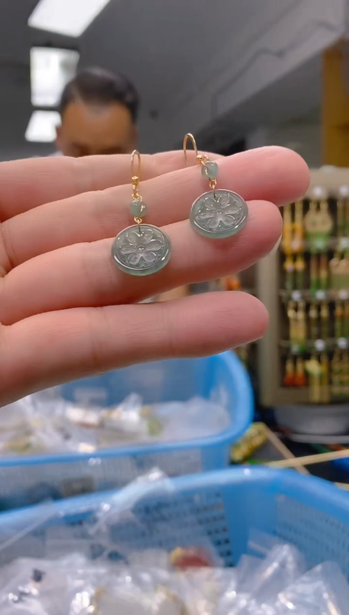 【闪购商品】翡翠耳饰合金171翡翠耳钩