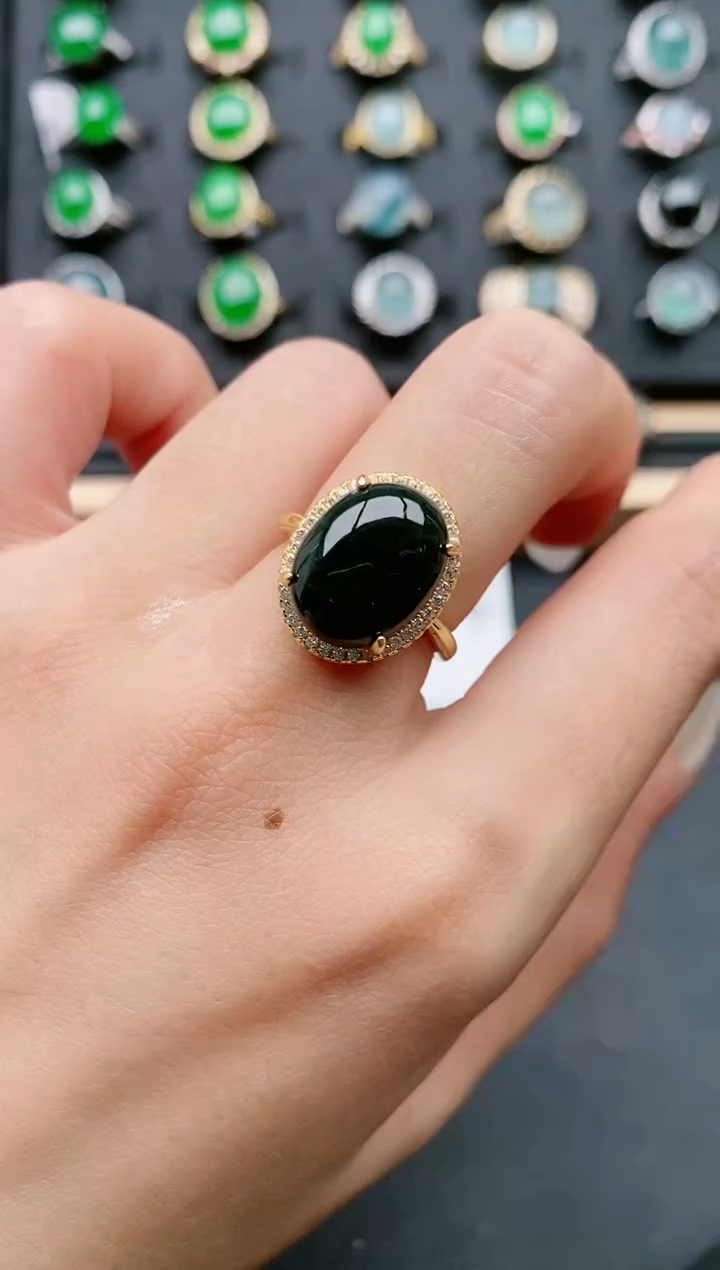 【闪购商品】翡翠戒指银S925镶嵌111111