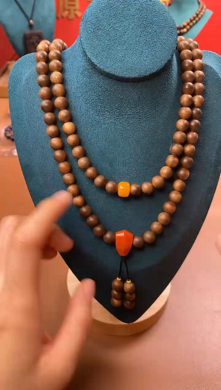 【闪购商品】沉香手串P金丝结树芯黄棋08*108颗设计款