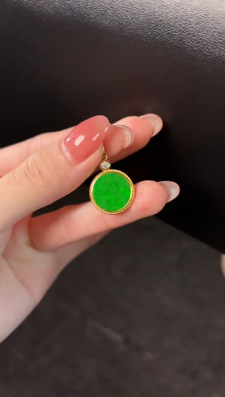 【闪购商品】翡翠颈饰银S925镶嵌缅料A货/支持复检/一件