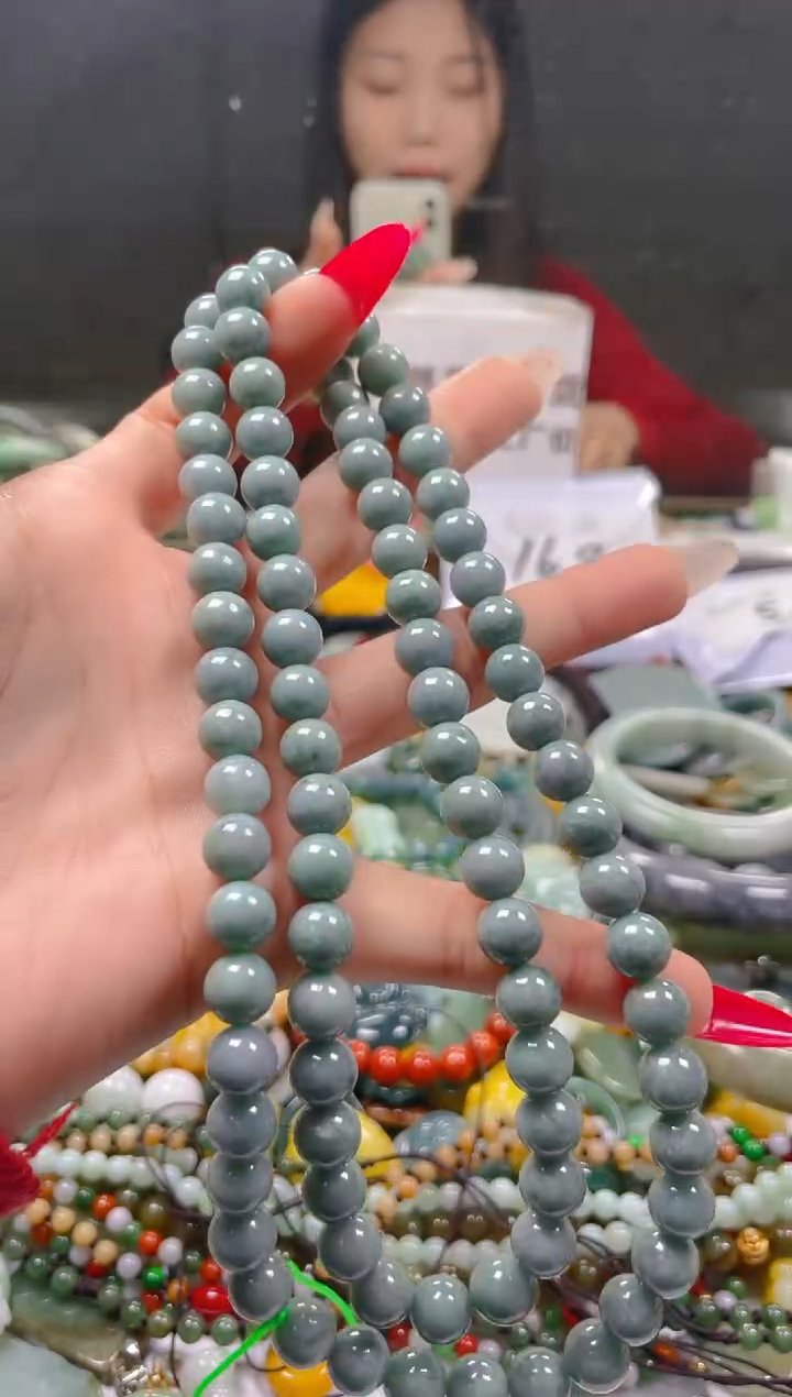 【闪购商品】翡翠颈饰未镶嵌8MM/K/翡翠A货一图一物