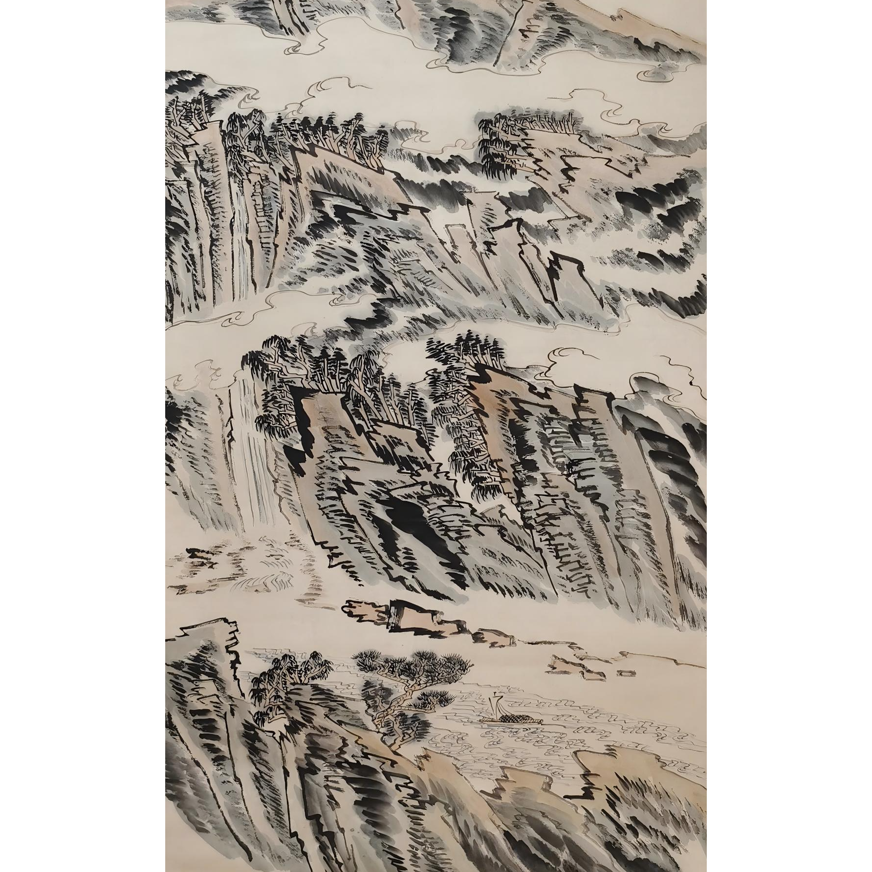 【辽拍】V250709-2-795《山水》（8.6平尺) 纸本镜片 DD23