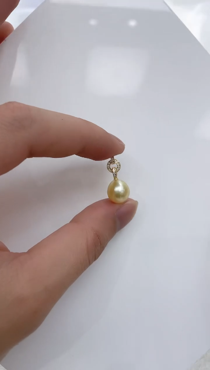 【闪购商品】海水珍珠吊坠(不含链)银S925镶嵌海水珍珠吊坠